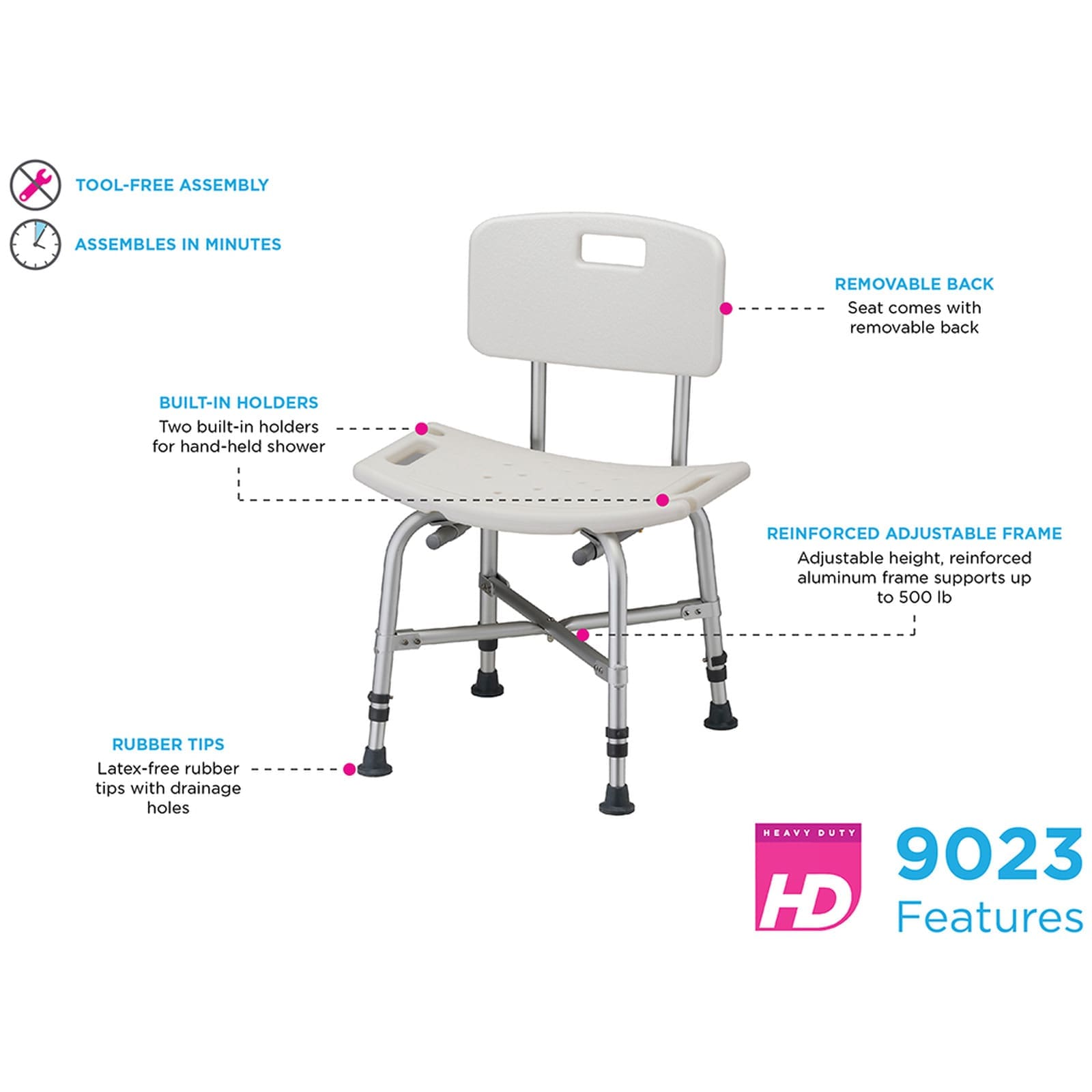 NOVA Heavy Duty Bath Seat with Back