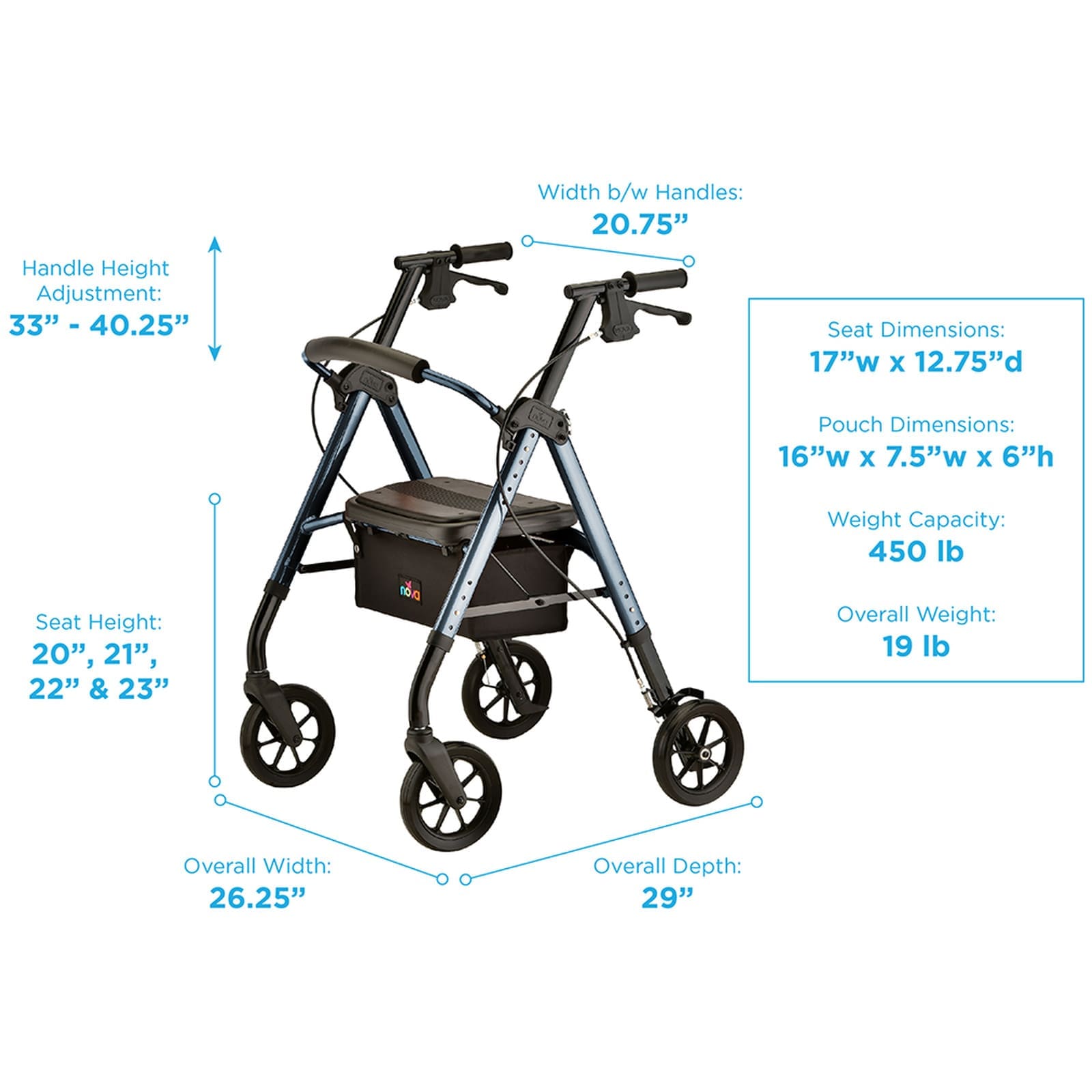 NOVA STAR 8 DX Heavy Duty Rollator